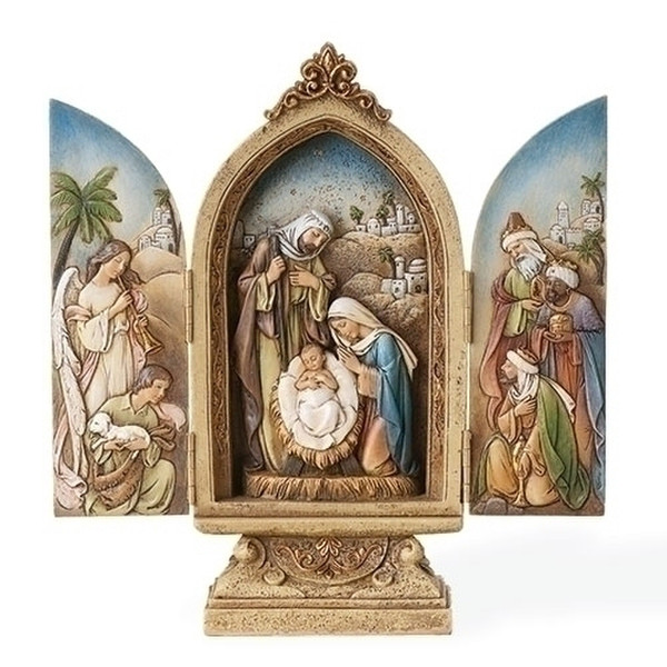 Nativity Triptych Shrine Box Decorative Statue